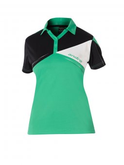 andro Polo Conor Women V-Neck grün/schwarz/weiß 