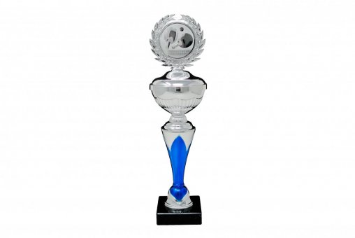 Pokal silber/blau 37,0cm