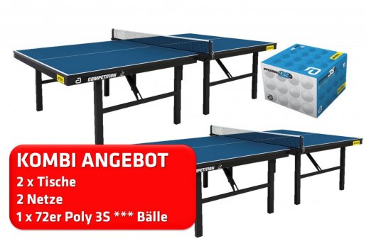 2er Kombi andro Competition blau + 2x Netz Niveau sw. + 72er speedball 3S 