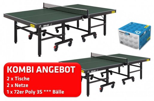 2er Kombi andro Roller grün + 2x Netz Niveau sw. + 72er speedball 3S 