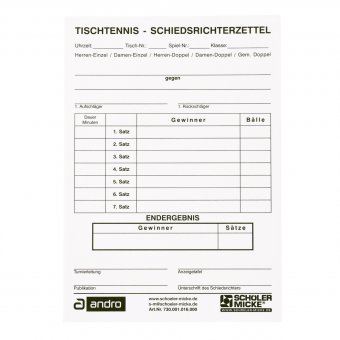 Schiedsrichter-Zettel 